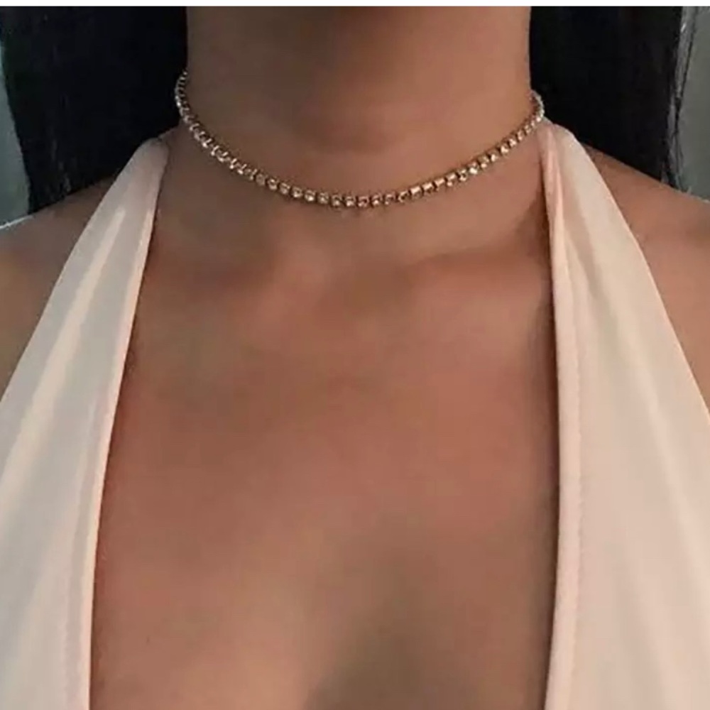 Gold Crystal Choker - Picture 2 of 8